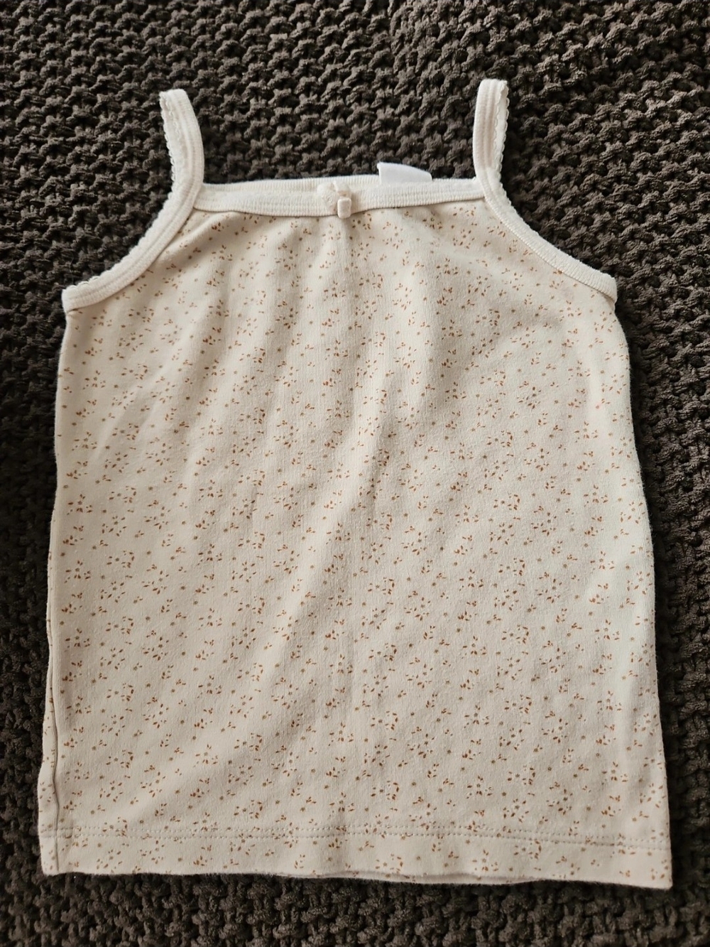 Jamie Kay Cream Tank Top with Brown Floral Speckle